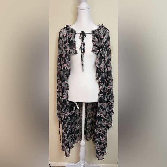 Victoria’s Secret Very Sexy West Side Floral Chiffon Duster Top Cover Up Robes. - Picture 4 of 16